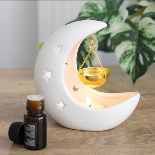 White Crescent Moon Burner