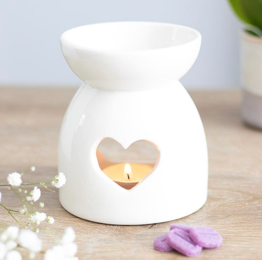 White Heart Cut-Out Burner