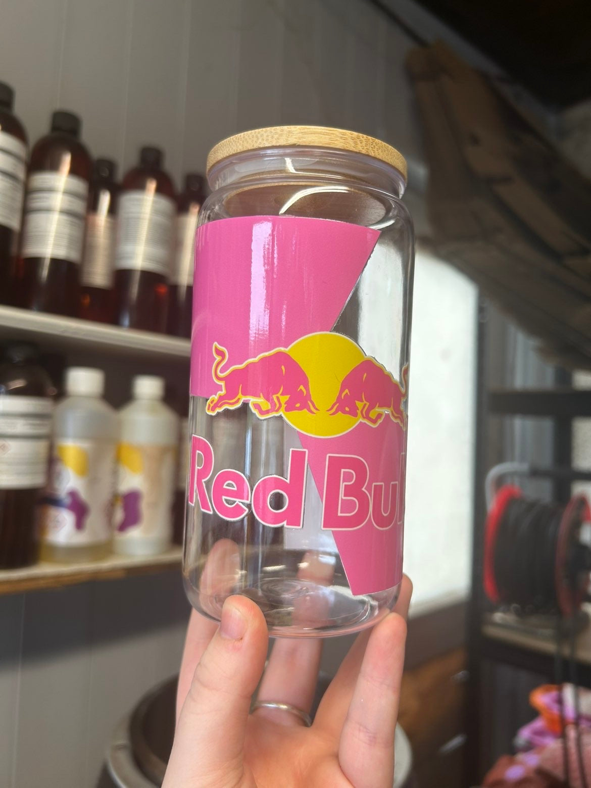 Pink Redbull Bamboo Cup